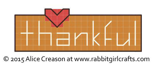 Thankful tiny cross-stitch chart