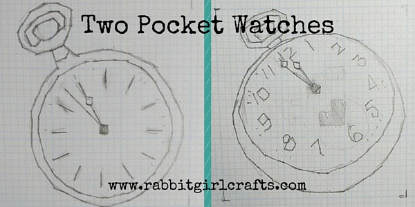 sketches for the White Rabbit's pocket watch