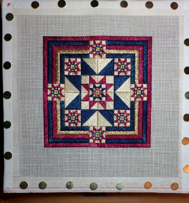 Liberty Stars counted canvaswork finished