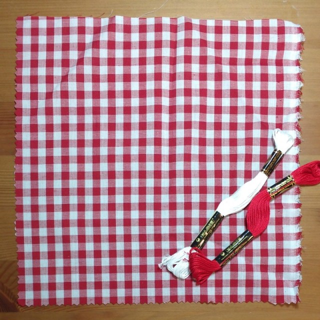 red gingham fabric