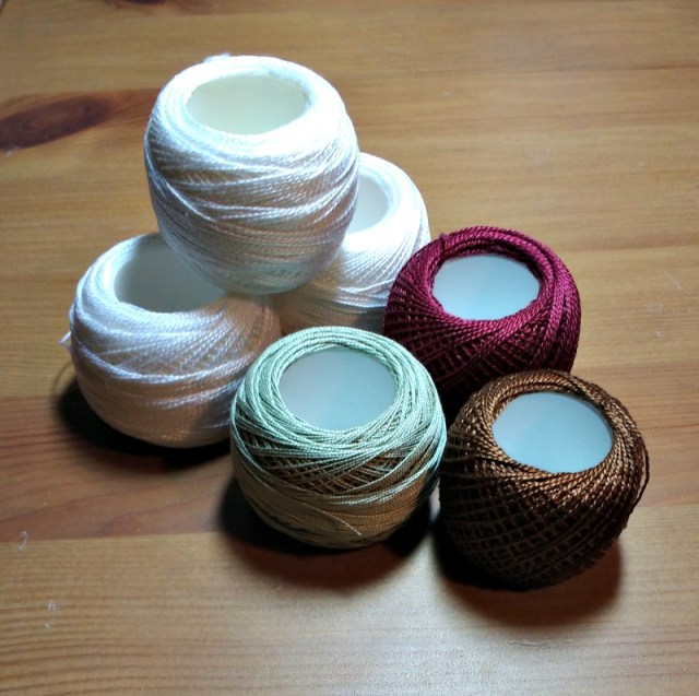 miscellaneous balls of cotton perle threads