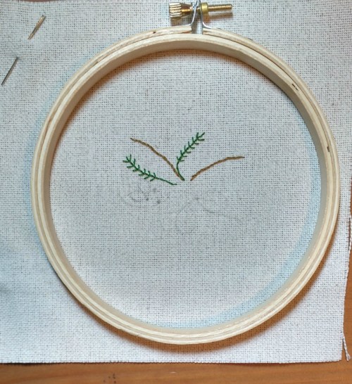 start-on-embroidered-background