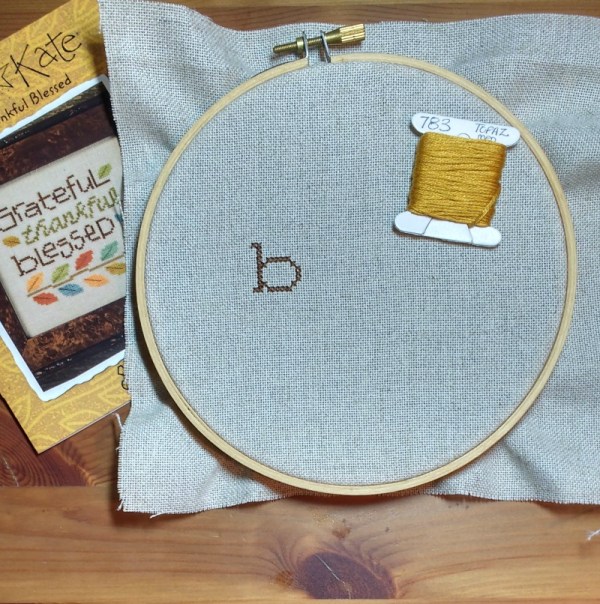 Lizzie Kate Grateful Thankful Blessed Crossstitch Pattern Start