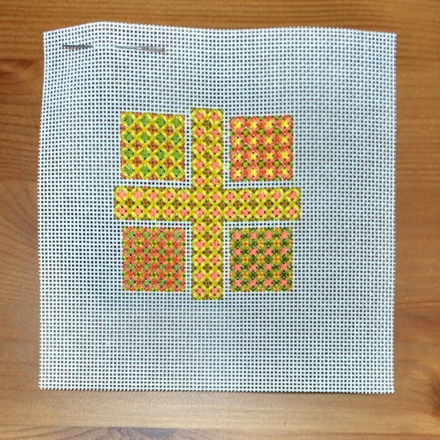 Double rice stitch color theory embroidery